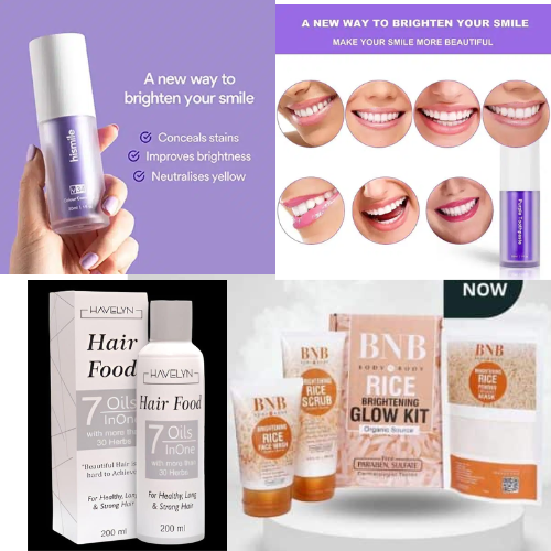 Timeless Personal Care - 3 in 1 Pack (Teeth Brightening Serum + Rice Extract for Skin + Hair Food Oil)