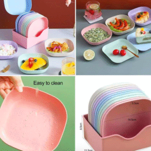 10pcs Plates Set With Holder